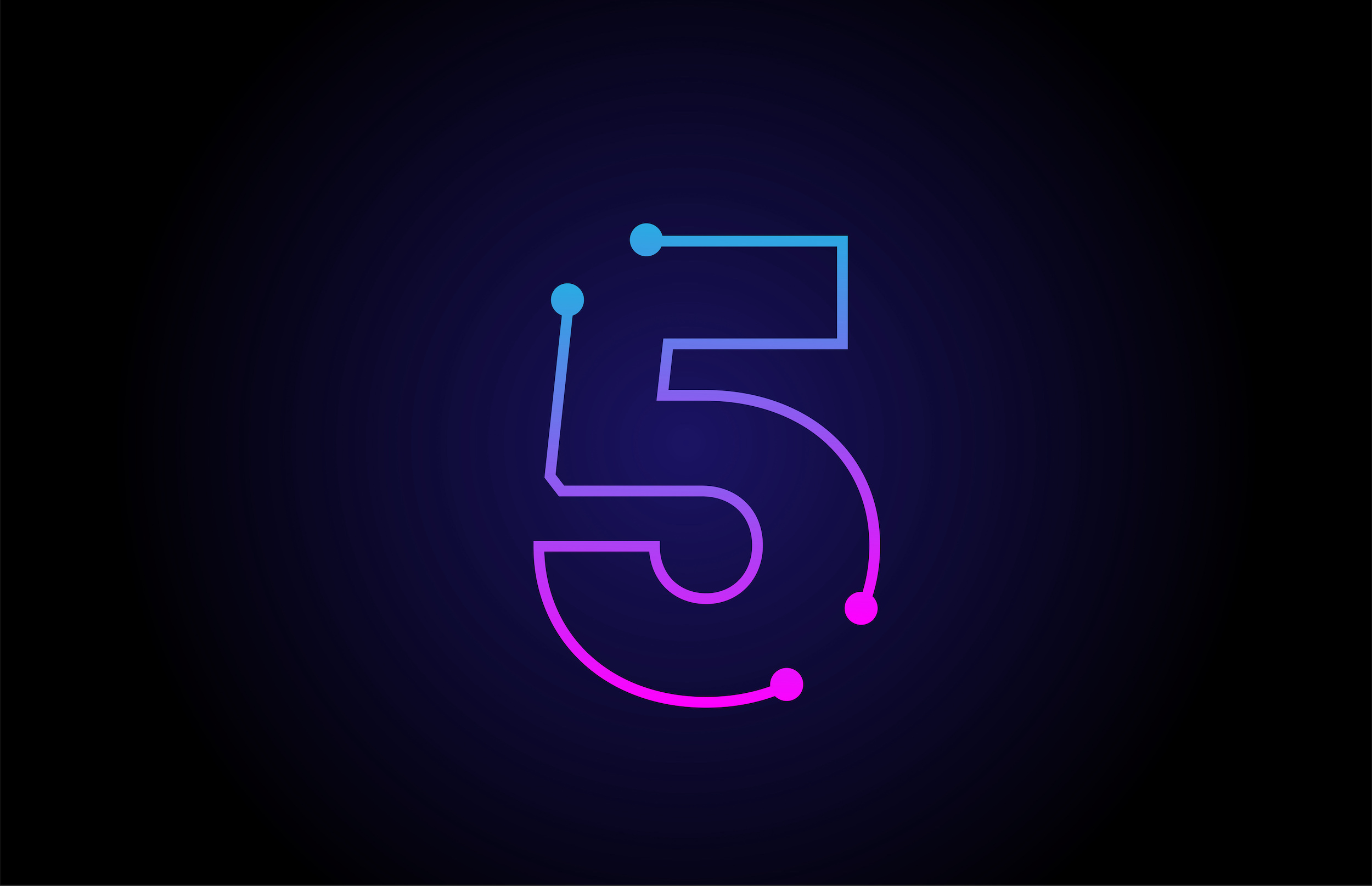 Номер 5.360. Logo number 5. Five logo Pink.